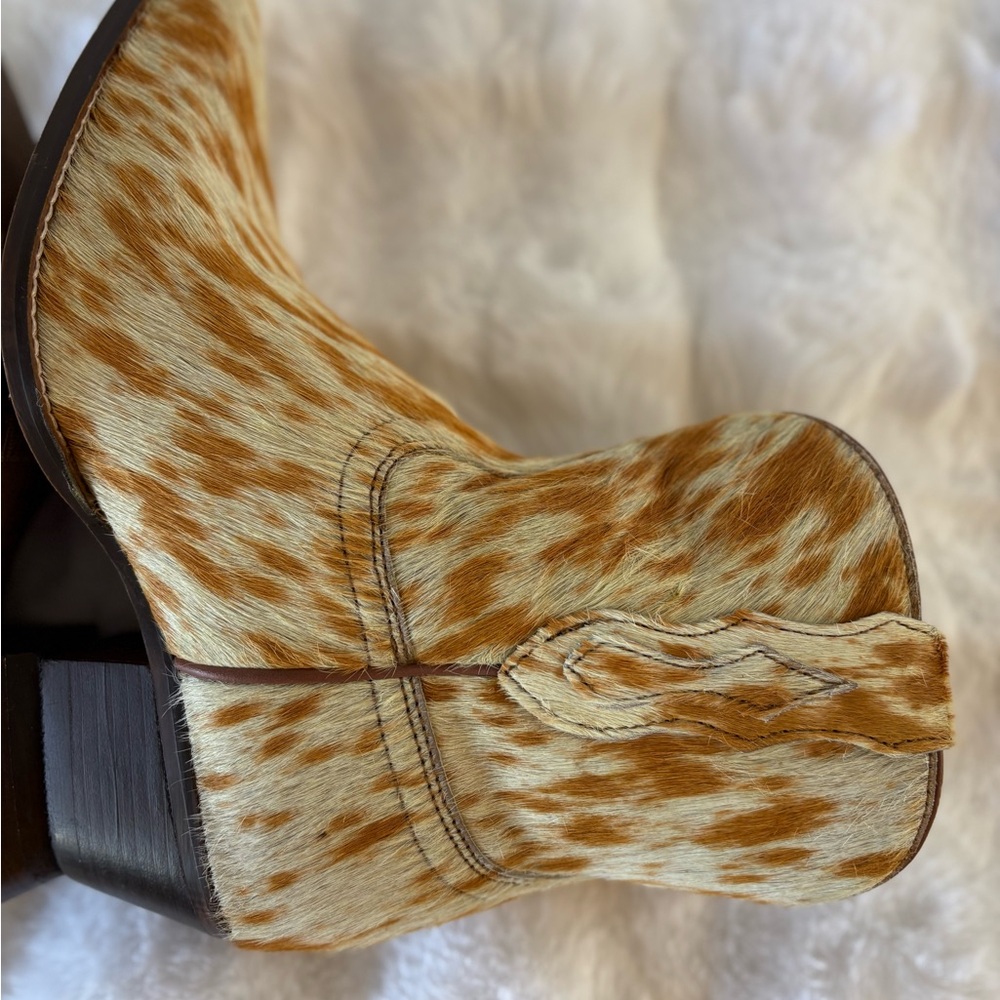 MYRA- COWDIE WESTERN HAIRON LEATHER BOOTIES - Picture 7 of 10